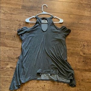 Cold shoulder Grey Tshirt